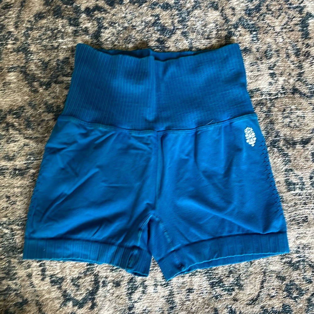 Free people movement blue shorts
